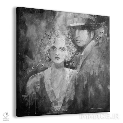 تابلو ازدواج با مافیا (سیاه و سفید) اثر بیل درایزدیل - نمای پرسپکتیو محصول