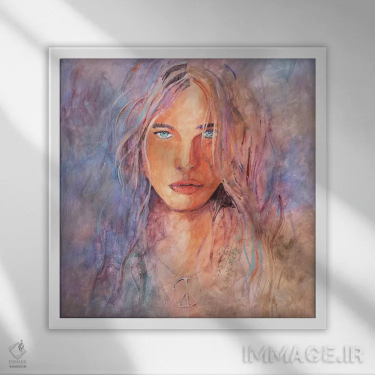 تابلو چشم ببر ماده اثر بیل درایزدیل - نمای قابدار سفید