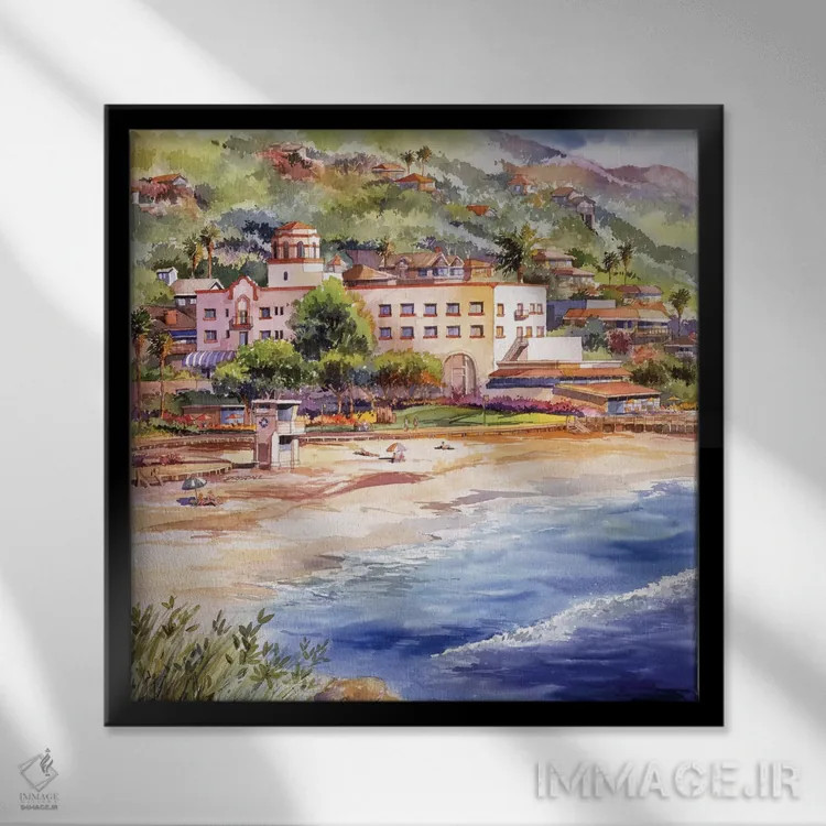 تابلو ساحل اصلی لاگونا اثر بیل درایزدیل - نمای قابدار مشکی