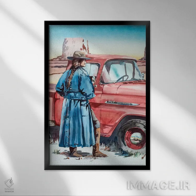 تابلو قرمز قدیمی اثر بیل درایزدیل - نمای قابدار مشکی