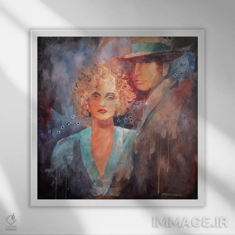تابلو ازدواج با مافیا اثر بیل درایزدیل - نمای قابدار سفید