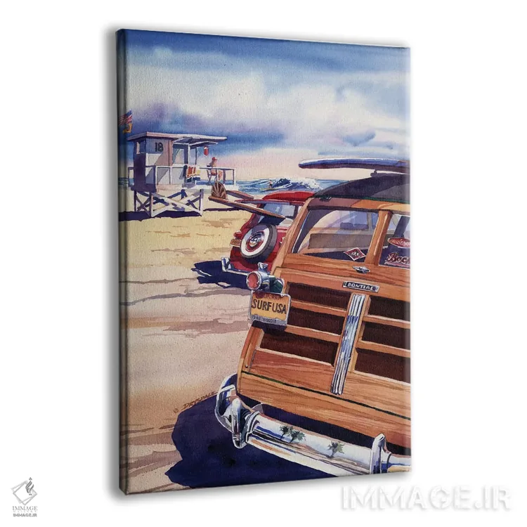 تابلو موجسواری در آمریکا اثر بیل درایزدیل - نمای پرسپکتیو محصول