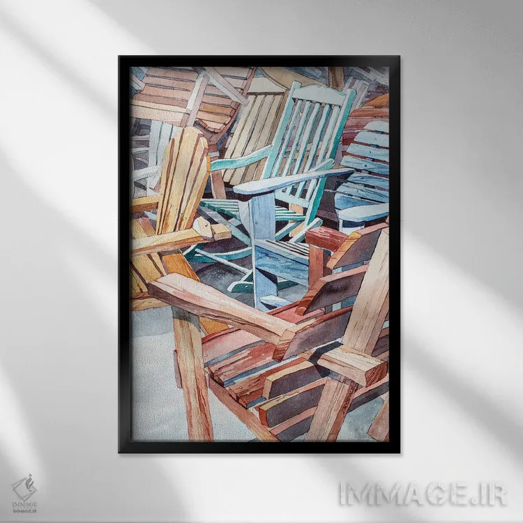 تابلو همه در خانواده اثر بیل درایزدیل - نمای قابدار مشکی