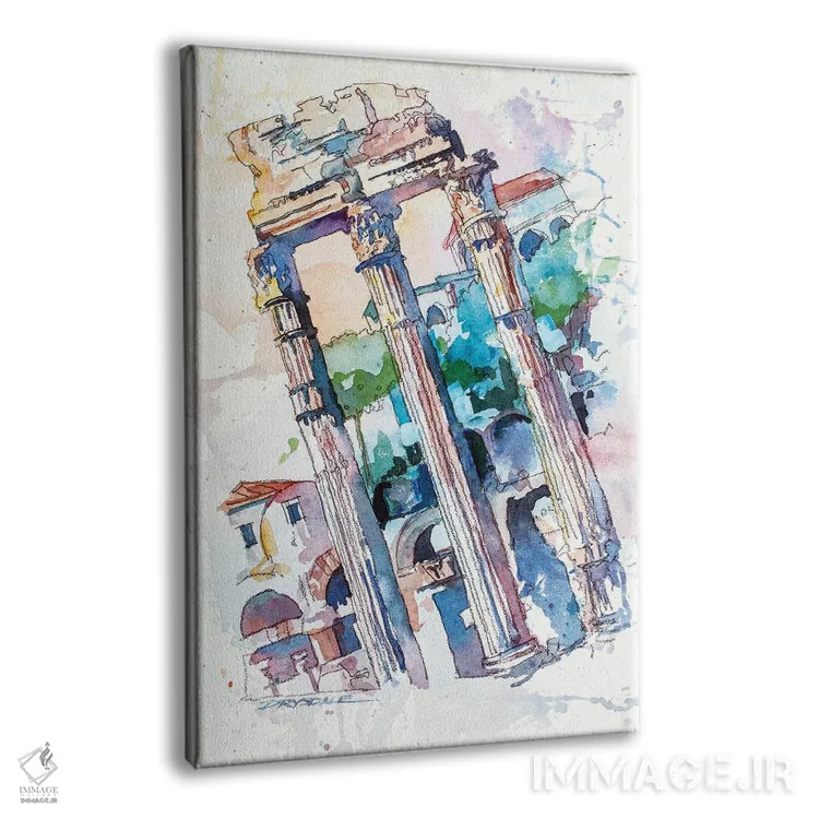 تابلو ویرانههای رومی اثر بیل درایزدیل - نمای پرسپکتیو محصول