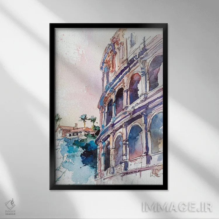 تابلو کولوسئوم روم اثر بیل درایزدیل - نمای قابدار مشکی