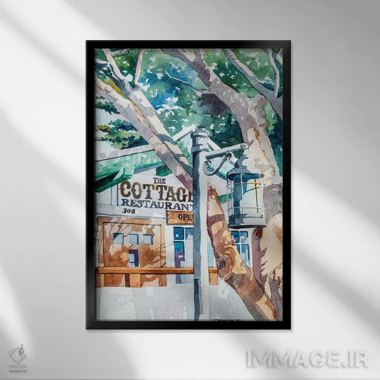 تابلو رستوران کاتج اثر بیل درایزدیل - نمای قابدار مشکی
