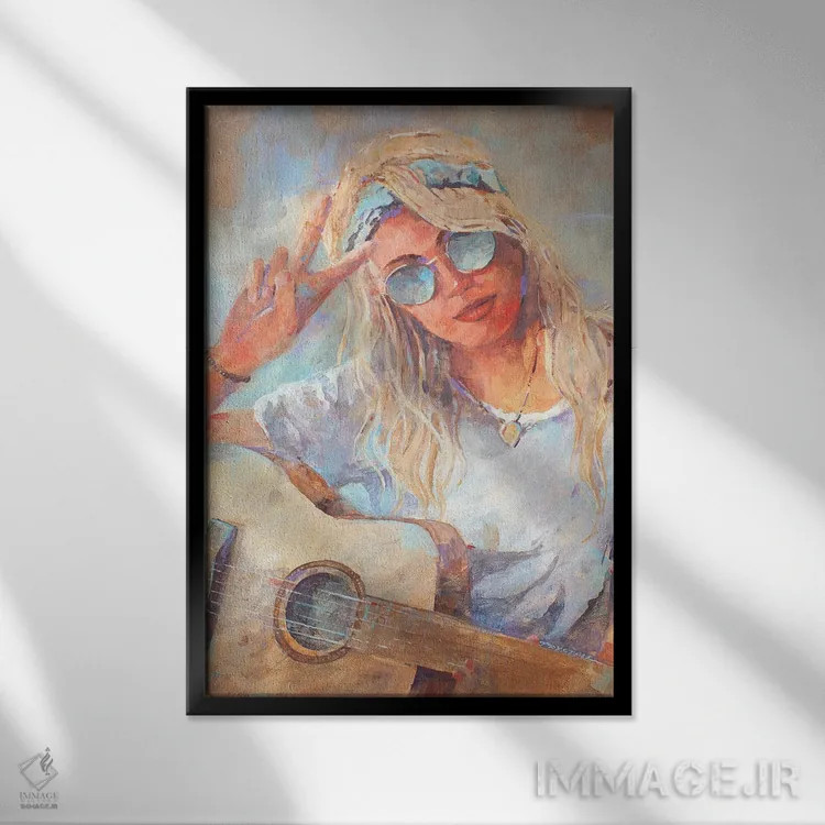 تابلو صلح و عشق اثر بیل درایزدیل - نمای قابدار مشکی