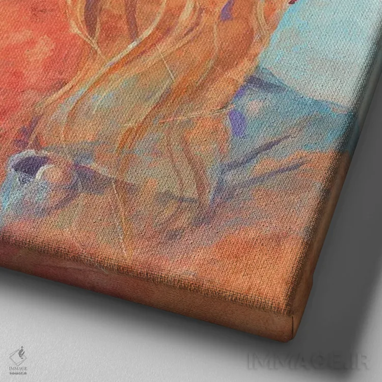 تابلو خواننده و ترانهسرا اثر بیل درایزدیل - نمای نزدیک بافت بوم