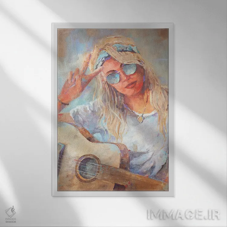 تابلو صلح و عشق اثر بیل درایزدیل - نمای قابدار سفید