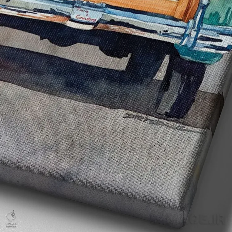 تابلو کنار راننده نشستن (همراهی) اثر بیل درایزدیل - نمای نزدیک بافت بوم