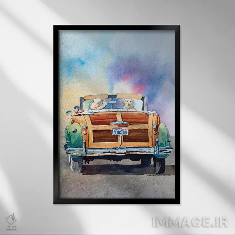 تابلو کنار راننده نشستن (همراهی) اثر بیل درایزدیل - نمای قابدار مشکی