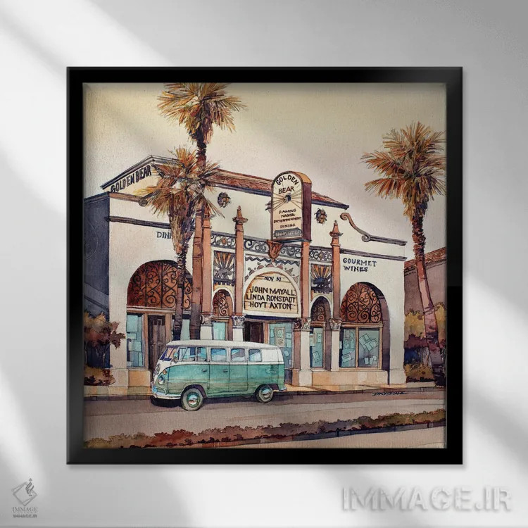 تابلو خرس طلایی اثر بیل درایزدیل - نمای قابدار مشکی