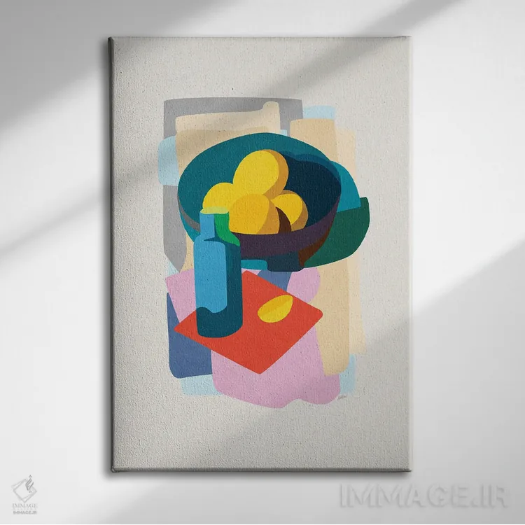 تابلو لیموی بیحرکت اثر استودیو آرت برد (استودیو هنری) - نمای روبهرو روی دیوار