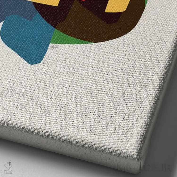 تابلو خانه صورتی اثر استودیو آرت برد (استودیو هنری) - نمای نزدیک بافت بوم