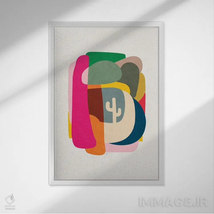 تابلو درخت یوشوا (کالیفرنیا) اثر استودیو آرت برد (استودیو هنری) - نمای قابدار سفید