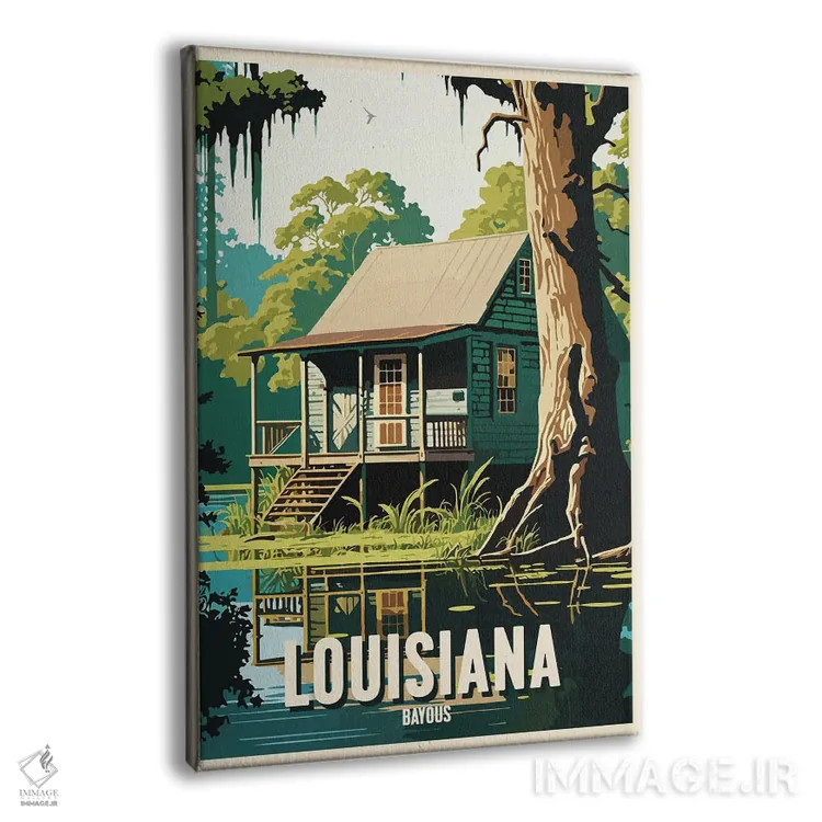 تابلو مردابهای لوئیزیانا اثر استودیو آرت برد (استودیو هنری) - نمای پرسپکتیو محصول