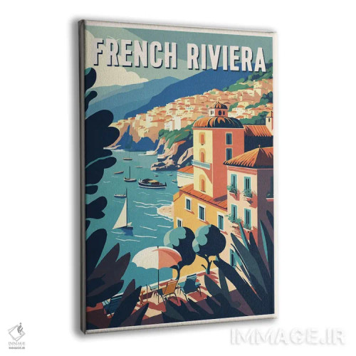 تابلو ساحل ریویرا فرانسه اثر استودیو آرت برد (استودیو هنری) - نمای پرسپکتیو محصول