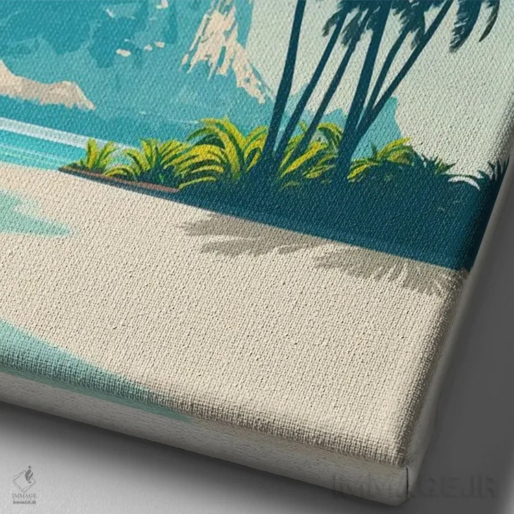 تابلو بورا بورا (جزایر اقیانوس آرام) اثر استودیو آرت برد (استودیو هنری) - نمای نزدیک بافت بوم