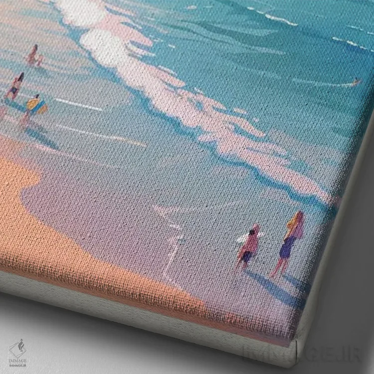 تابلو ساحل بوندی (استرالیا) اثر استودیو آرت برد (استودیو هنری) - نمای نزدیک بافت بوم