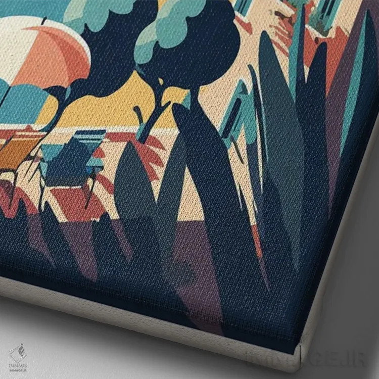 تابلو ساحل ریویرا فرانسه اثر استودیو آرت برد (استودیو هنری) - نمای نزدیک بافت بوم