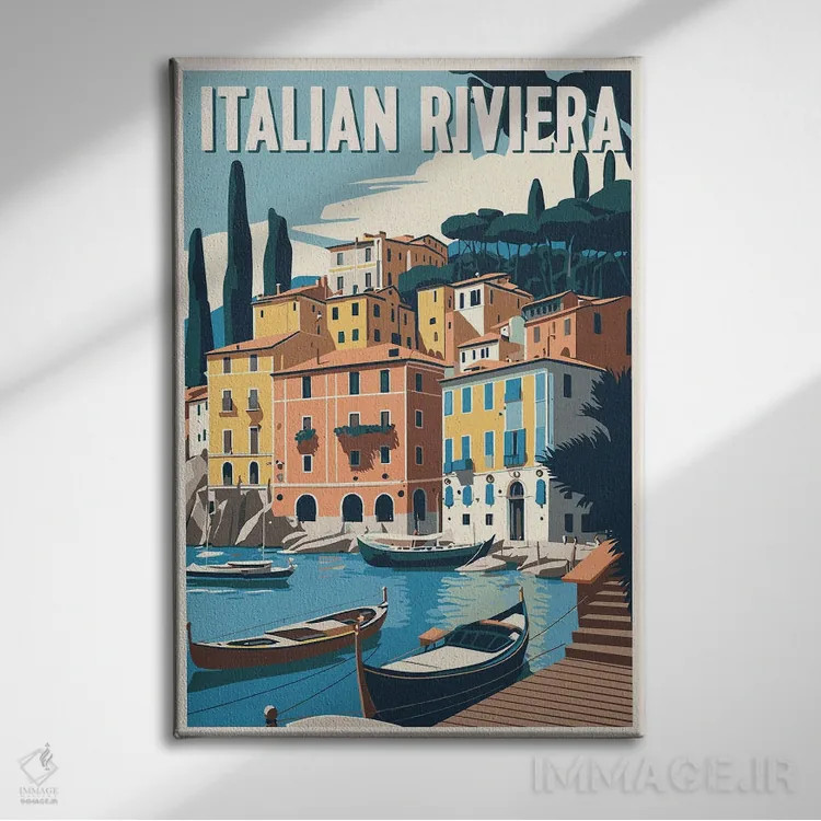تابلو ریویرا ایتالیا اثر استودیو آرت برد (استودیو هنری) - نمای روبهرو روی دیوار