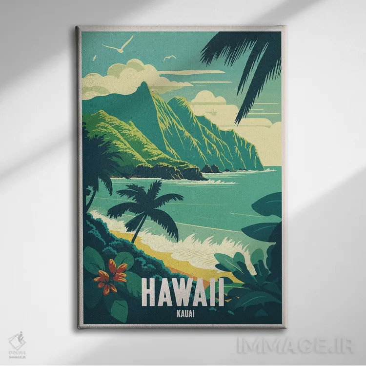 تابلو کائوآئی (هاوایی) اثر استودیو آرت برد (استودیو هنری) - نمای روبهرو روی دیوار