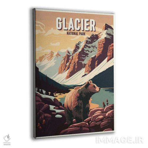 تابلو پارک ملی یخچالهای طبیعی (آمریکا) اثر استودیو آرت برد (استودیو هنری) - نمای پرسپکتیو محصول