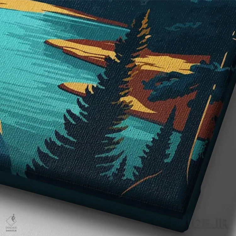 تابلو پارک ملی جاسپر (کانادا) اثر استودیو آرت برد (استودیو هنری) - نمای نزدیک بافت بوم