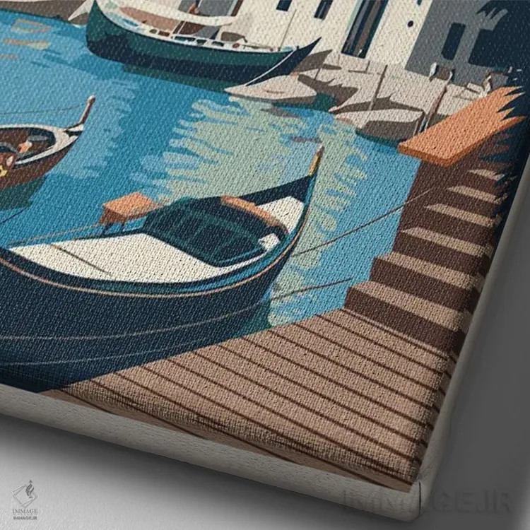 تابلو ریویرا ایتالیا اثر استودیو آرت برد (استودیو هنری) - نمای نزدیک بافت بوم