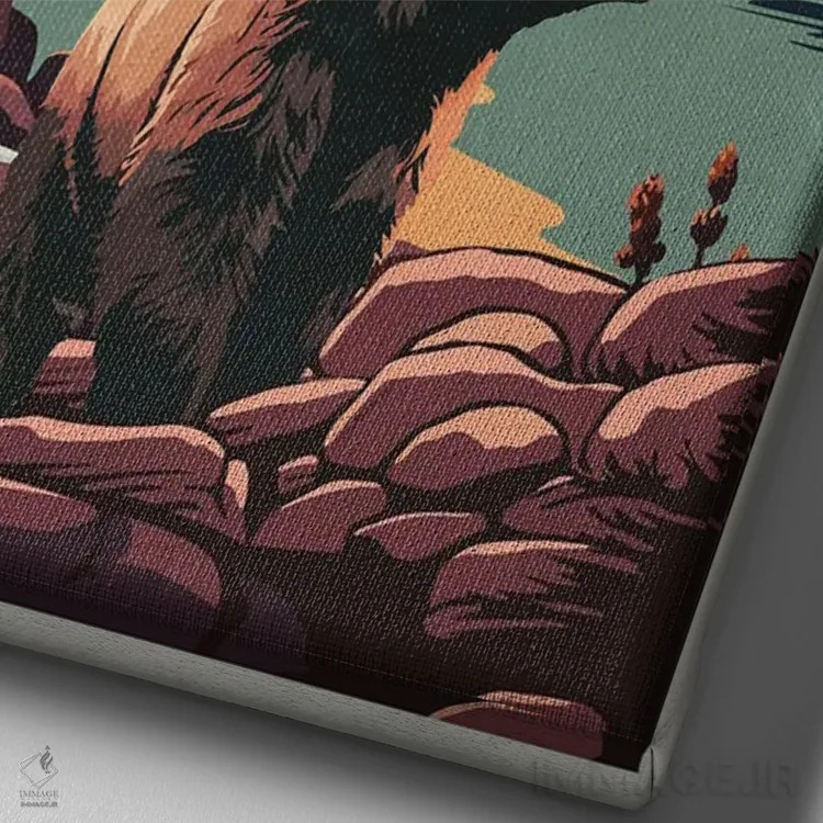 تابلو پارک ملی یخچالهای طبیعی (آمریکا) اثر استودیو آرت برد (استودیو هنری) - نمای نزدیک بافت بوم