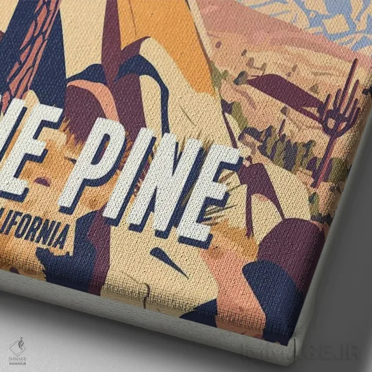 تابلو درخت کاج تنها اثر استودیو آرت برد (استودیو هنری) - نمای نزدیک بافت بوم