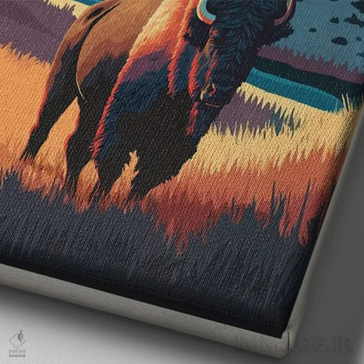 تابلو دره لامار یلواستون (آمریکا) اثر استودیو آرت برد (استودیو هنری) - نمای نزدیک بافت بوم