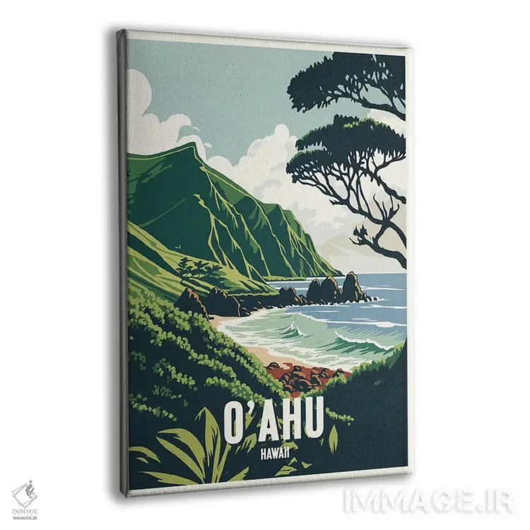 تابلو اُآهو (هاوایی) اثر استودیو آرت برد (استودیو هنری) - نمای پرسپکتیو محصول