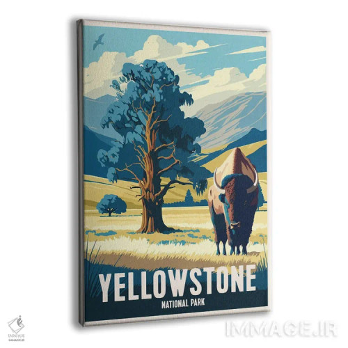 تابلو پارک ملی یلواستون (آمریکا) اثر استودیو آرت برد (استودیو هنری) - نمای پرسپکتیو محصول