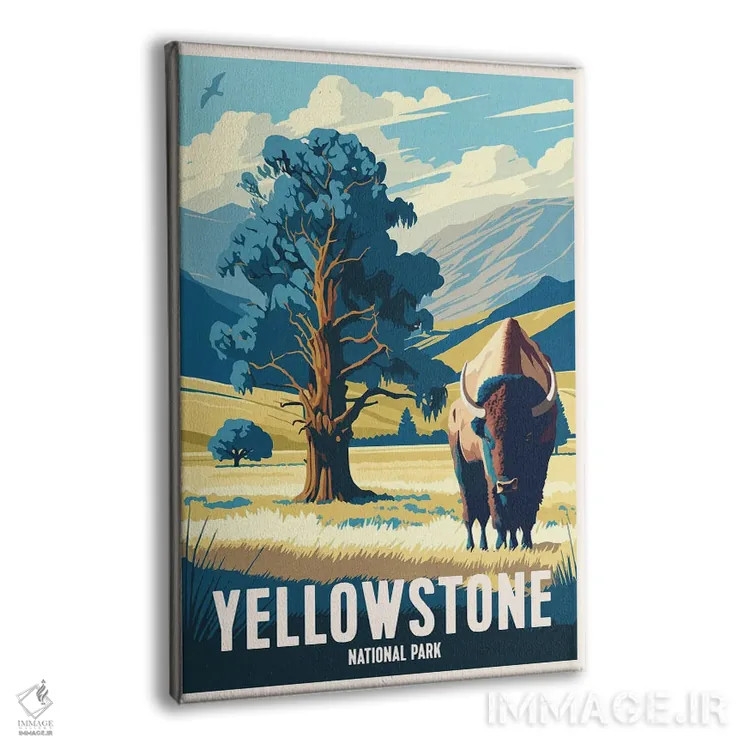 تابلو پارک ملی یلواستون (آمریکا) اثر استودیو آرت برد (استودیو هنری) - نمای پرسپکتیو محصول
