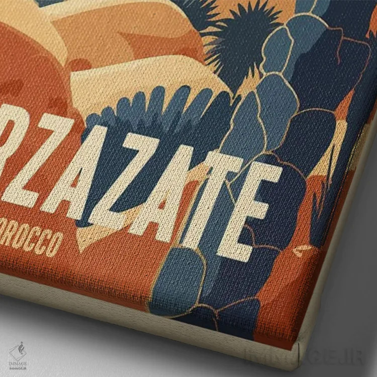تابلو وارزازات (مراکش) اثر استودیو آرت برد (استودیو هنری) - نمای نزدیک بافت بوم