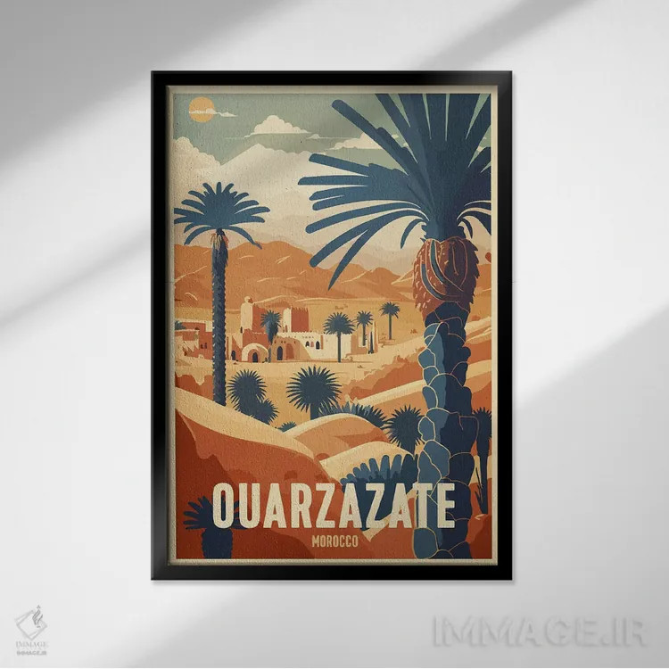 تابلو وارزازات (مراکش) اثر استودیو آرت برد (استودیو هنری) - نمای قابدار مشکی