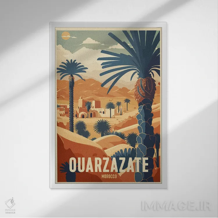 تابلو وارزازات (مراکش) اثر استودیو آرت برد (استودیو هنری) - نمای قابدار سفید