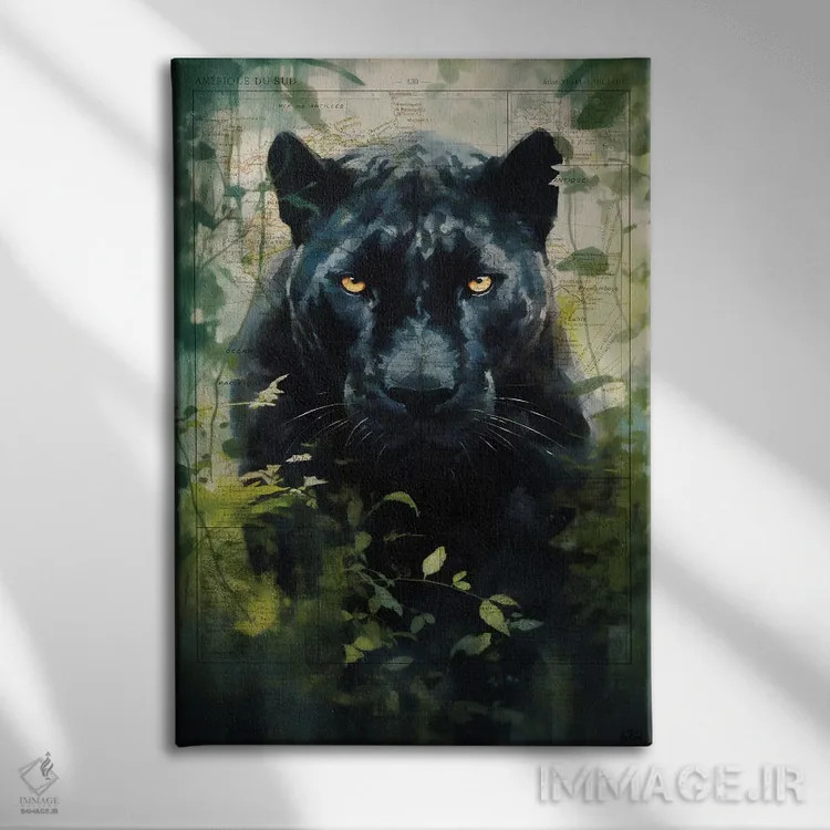 تابلو دایرةالمعارف پلنگ سیاه اثر استودیو آرت برد (استودیو هنری) - نمای روبهرو روی دیوار
