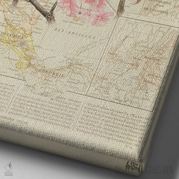 تابلو بلتیمور اوریول (پرنده) اثر استودیو آرت برد (استودیو هنری) - نمای نزدیک بافت بوم