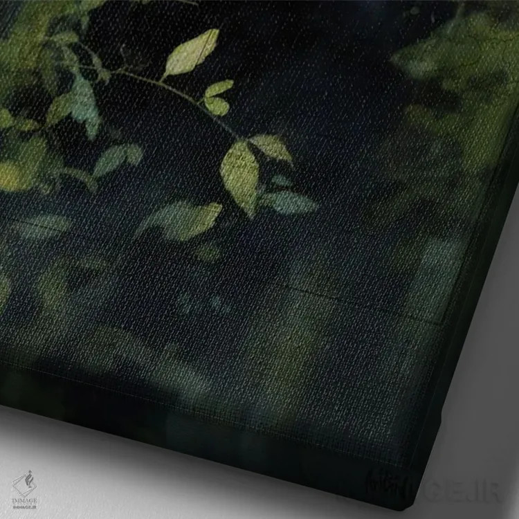 تابلو دایرةالمعارف پلنگ سیاه اثر استودیو آرت برد (استودیو هنری) - نمای نزدیک بافت بوم