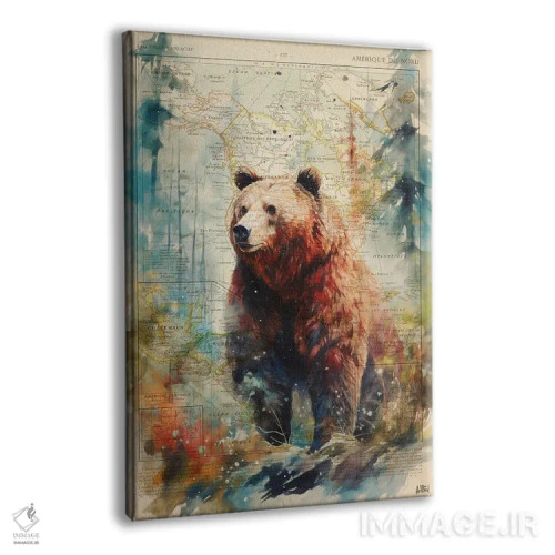 تابلو خرس گریزلی اثر استودیو آرت برد (استودیو هنری) - نمای پرسپکتیو محصول