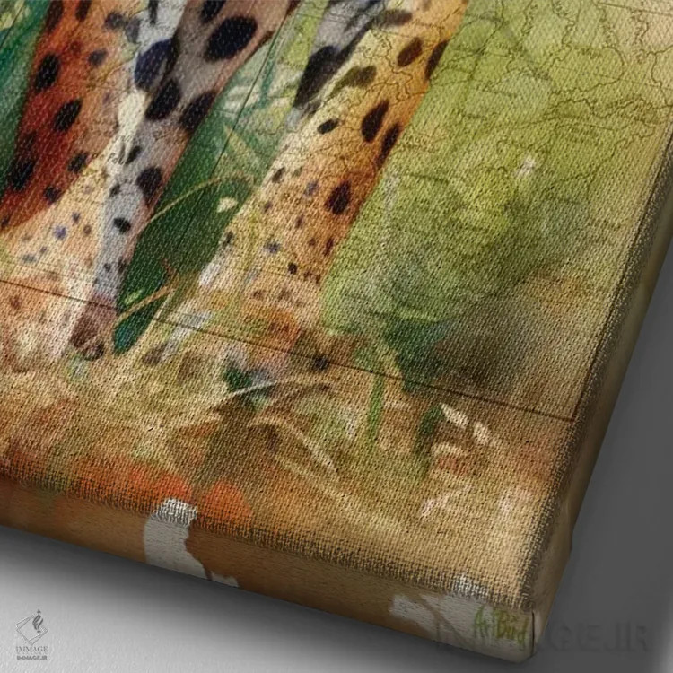 تابلو یوزپلنگ آمریکایی (جاگوار) اثر استودیو آرت برد (استودیو هنری) - نمای نزدیک بافت بوم