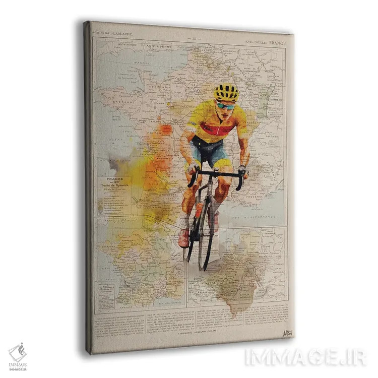 تابلو آبرنگ تور دو فرانس (دوچرخهسواری) اثر استودیو آرت برد (استودیو هنری) - نمای پرسپکتیو محصول