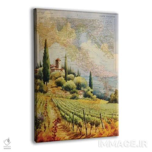 تابلو آبرنگ توسکانی (ایتالیا) اثر استودیو آرت برد (استودیو هنری) - نمای پرسپکتیو محصول