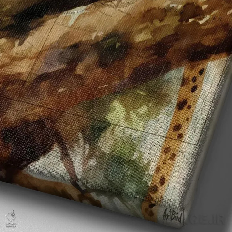 تابلو پلنگ اثر استودیو آرت برد (استودیو هنری) - نمای نزدیک بافت بوم