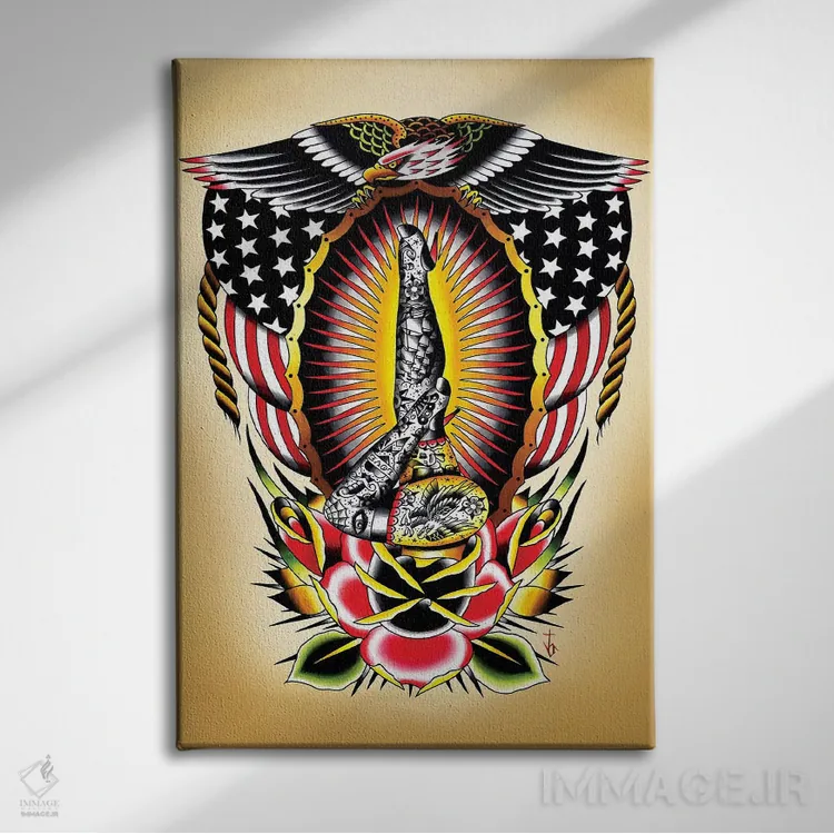 تابلو پاهای آمریکایی اثر تایلر بردوگ - نمای روبهرو روی دیوار