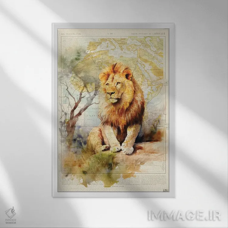 تابلو شیر شاه اثر استودیو آرت برد (استودیو هنری) - نمای قابدار سفید