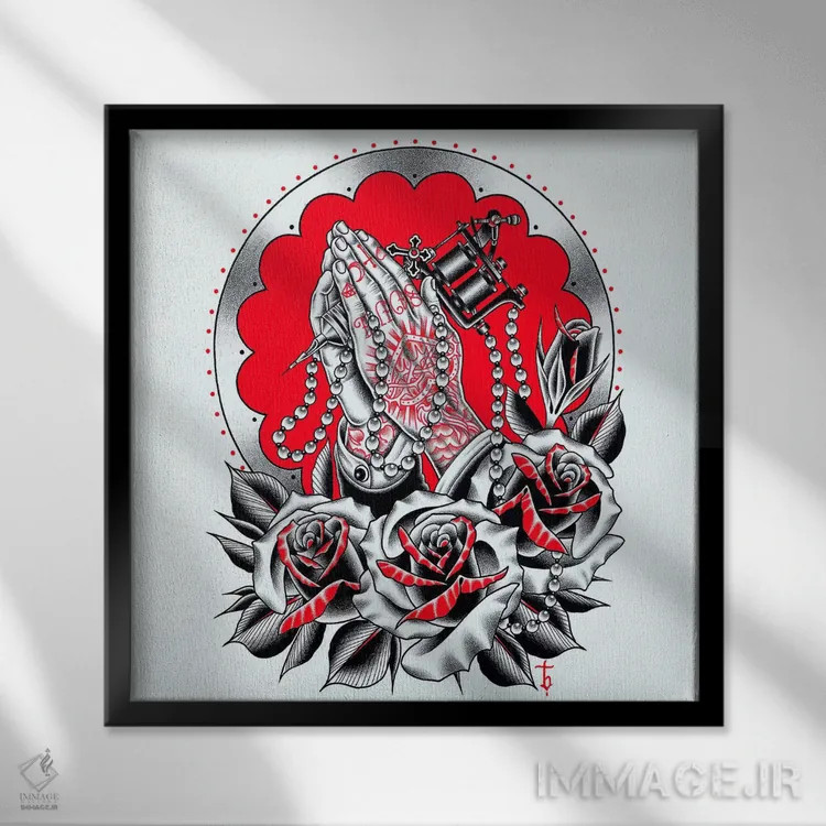 تابلو ستایش اثر تایلر بردوگ - نمای قابدار مشکی