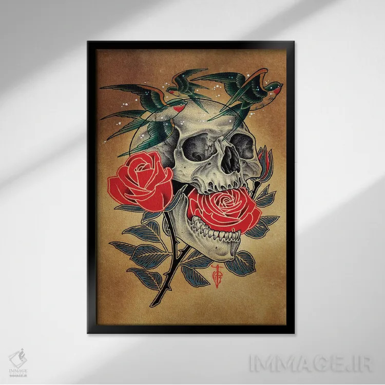 تابلو پرستو (پرنده) اثر تایلر بردوگ - نمای قابدار مشکی